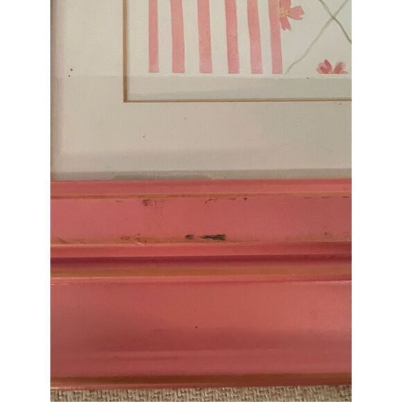 Bunny Print W Pink Frame 18” X 16” Signed By Artist Kelly B Rightsell - Picture 9 of 14